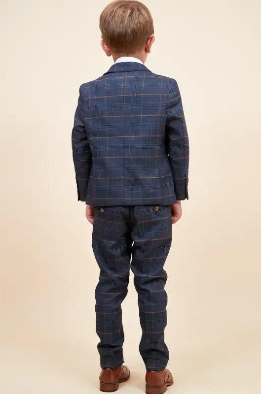 Tredelad kostym för barn – Jenson Marinblå - Barnkostym