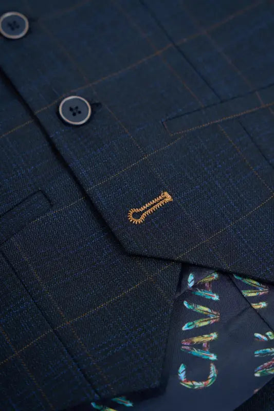 Tredelad kostym för barn – Torino Marinblå - Barnkostym