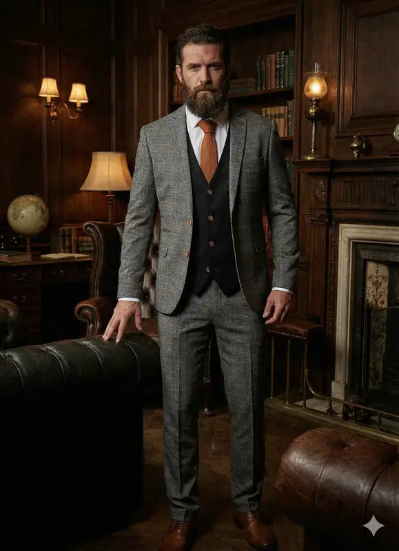 Tredelad kostym Jenson grå mix and match - driedelig pak