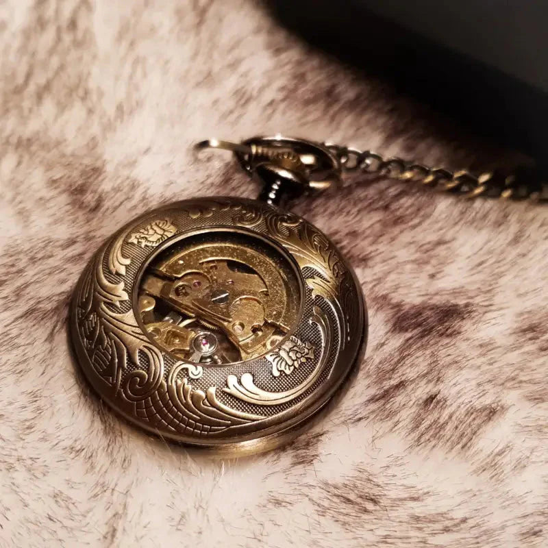 Vintage brons självuppdragande fickur - pocketwatch