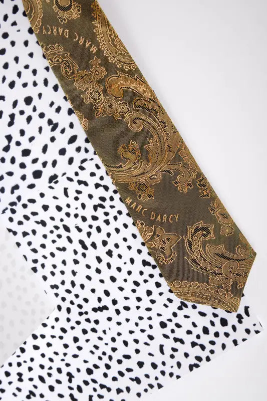 Barnslips Beige Gold Paisley - stropdas kind