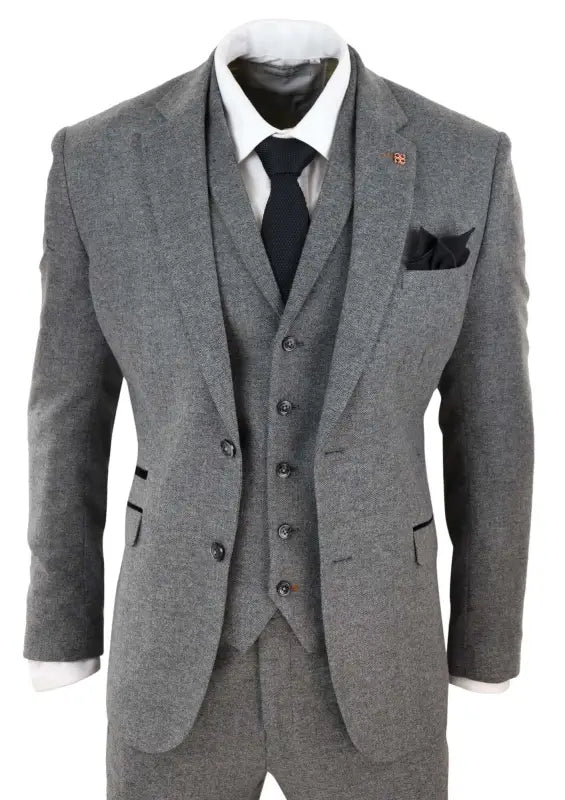 Cavani - Tredelad kostym - Martez Grey Tweed - driedelig pak