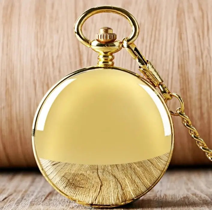 Slät guld fickur - pocketwatch